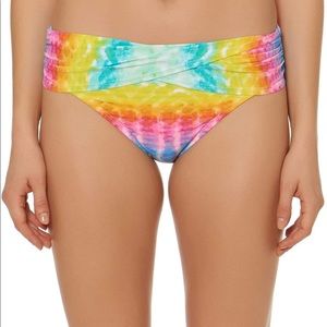 Bleu by Rod Beattie Womens Sarong Hipster Bikini Bottom Rainbow
